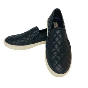 Steve Madden Ecentrcq Slip On Comfort Sneaker Women's Size 7.5 Black Leathe